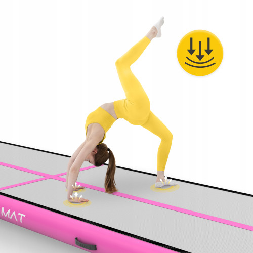  Мат надувной гимнастический 4FIZJO Air Track Mat 400 x 100 x 15 см White/Pink (P-5907739311788) - фото №9